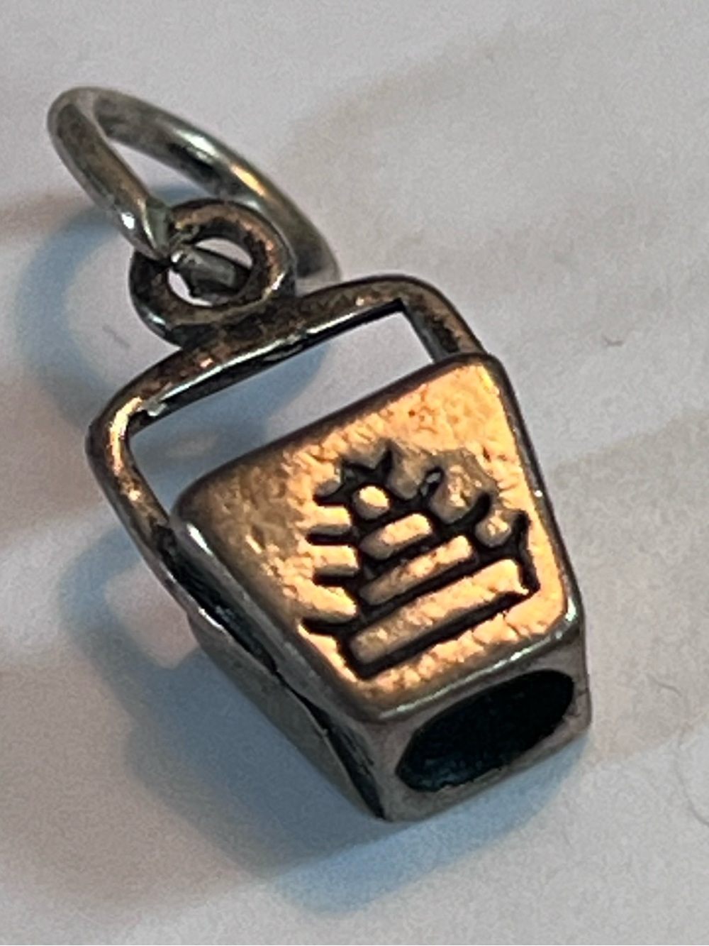 925 CHINESE FOOD TAKE-OUT box charm sterling silver to go vintage unique